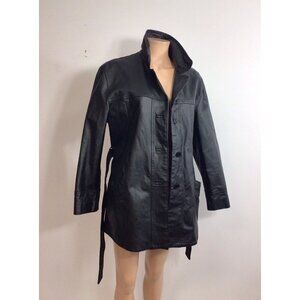 The J Collection Leather Jacket Coat Womens Medium